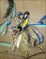 Charles Gir Pastel Opera Scene