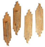 Set Bronze Art Deco Door Handles