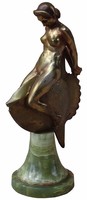 French Art Deco Sunfish Lady Bronze