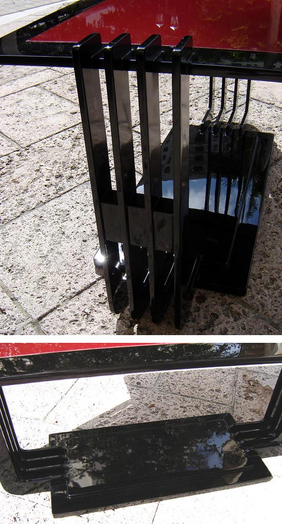 Black Lacquer & Red Vitrolite Coffee Table