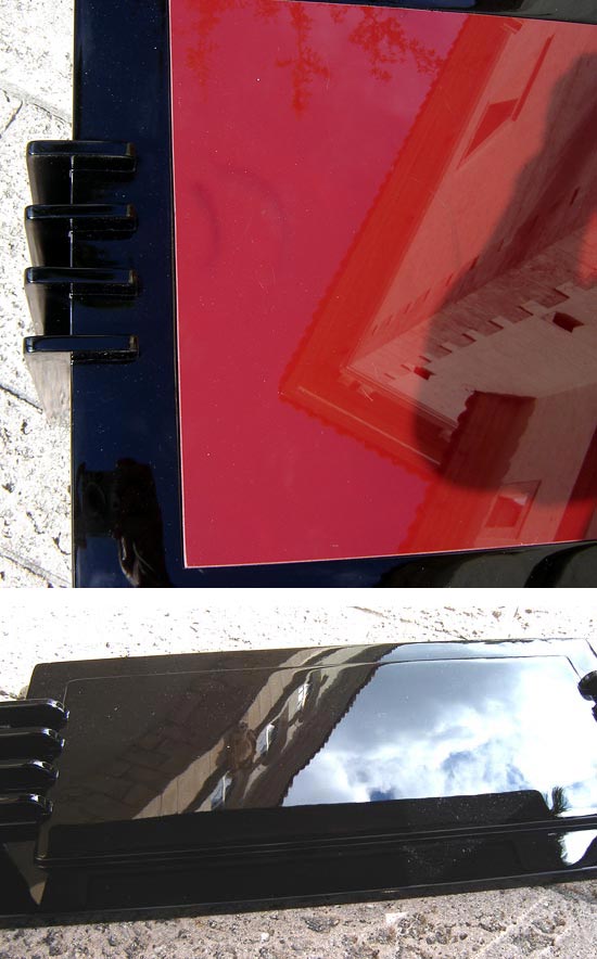 Black Lacquer & Red Vitrolite Coffee Table