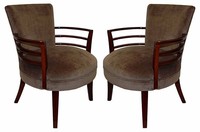 Pair of Three American Art Deco Band Arm Chairs