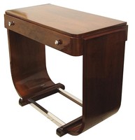 Chrome & Mahogany Art Deco Console