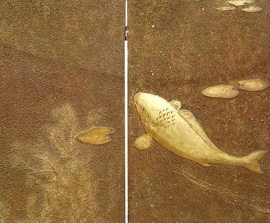 Four Panel Koi Screen