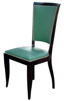 Six French Art Deco Chairs - Green