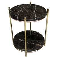 Jacques Adnet French Art Deco Marble, Brass & Copper Table
