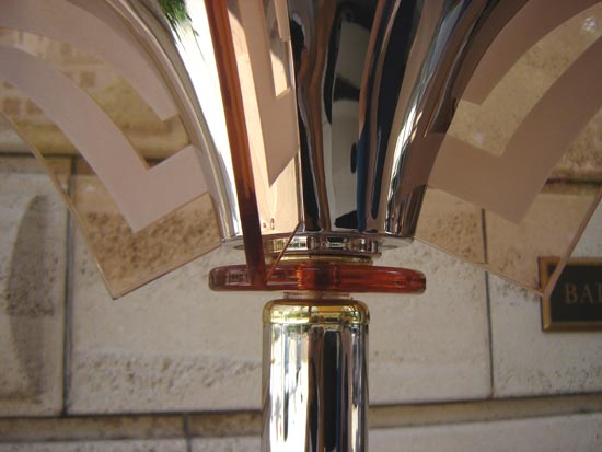 French Torchiere with Peach Glass