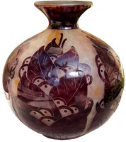 Charles Schneider Art Deco Cameo Glass Vase