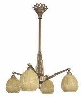 Custard Glass Art Deco Chandelier