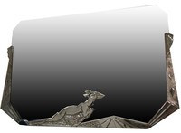 French Art Deco L. Charles Nickel Bronze Mirror