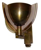 French Art Deco Perzel Peach Wing Sconce