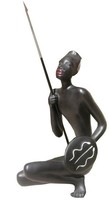 Austrian Art Deco Ceramic Female Warrior Figure