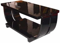 American Art Deco Black Lacquer Coffee Table