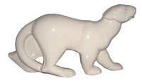 GÉO CONDÉ FRENCH ART DECO CRAQUELÉ CERAMIC PANTHER
