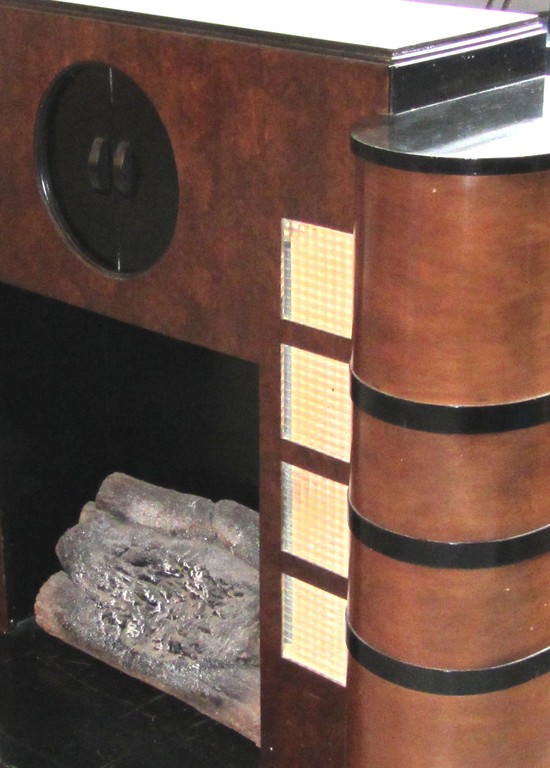 American Art Deco Streamline Electric Fireplace