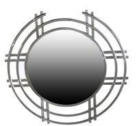 Large American Art Deco Streamline Asymmetrical Circles Mirror