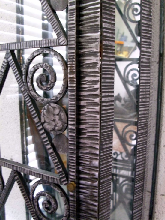 French Art Deco Wrought Iron Wall Display Cabinet Vitrine