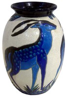 Charles Catteau French Art Deco Deer Vase
