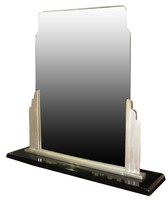 NORMAN BEL GEDDES American Art Deco Tabletop Skyscraper Mirror for Simmons