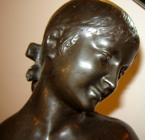 Ary Bitter French Art Deco Bronze Nymph with Fawn