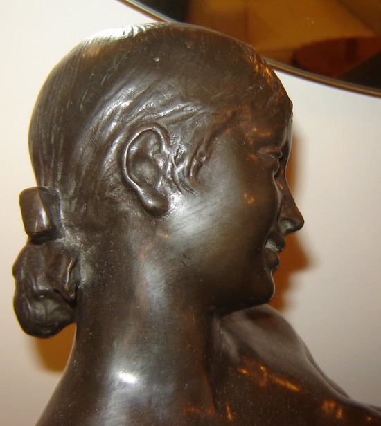 Ary Bitter French Art Deco Bronze Nymph with Fawn