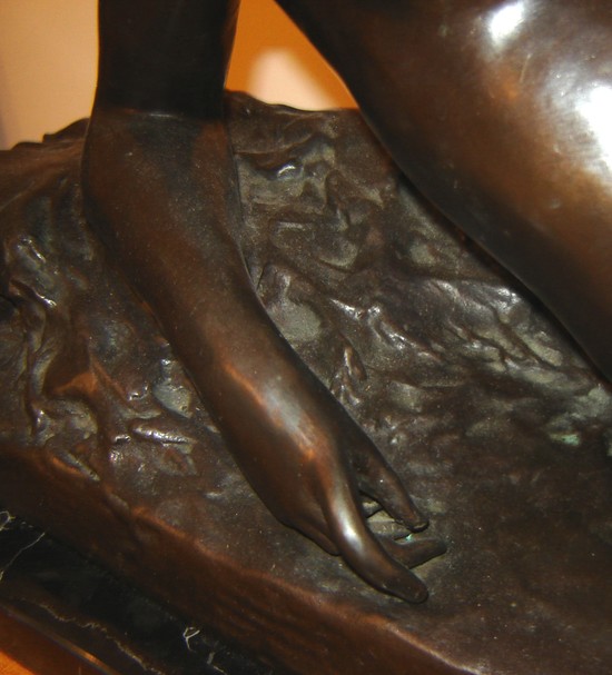 Ary Bitter French Art Deco Bronze Nymph with Fawn