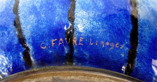 Camille Faure French Art Deco Enamel Vase