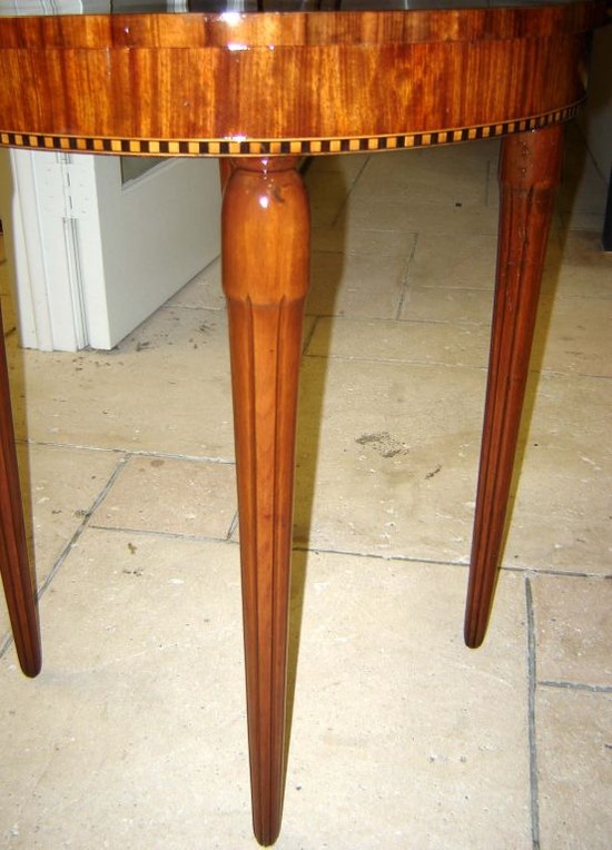 American Art Deco Marquetry Tea Table Occasional Table