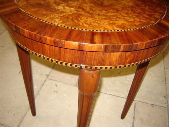 American Art Deco Marquetry Tea Table Occasional Table