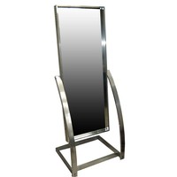American Art Deco Aluminum Streamline Cheval Mirror