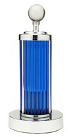 Chrome and Cobalt Blue Glass Rods Table Lamp