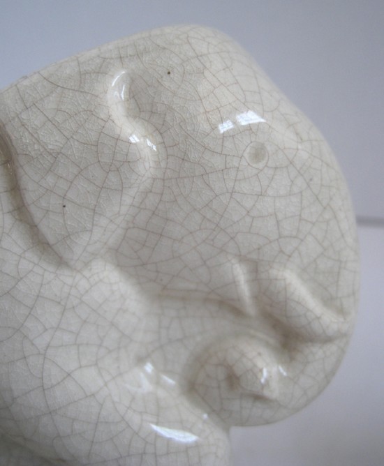 Claude Levi French Art Deco White Craqueleure elephant