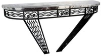 French Art Deco Wrought Iron and Marble Console