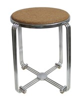 American Art Deco Chrome Table with Cork Top