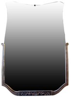 French Art Deco Burnished Platinum Leaf Tall Mirror