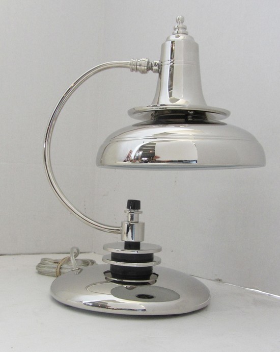 A Large Markel American Art Deco Double Shade Lamp