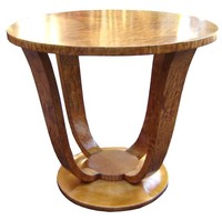 French Art Deco Curly Maple Occasional Table