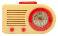 FADA Yellow and Red American Art Deco Catalin BULLET Radio