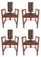 Set of Four French Art Deco Armchairs by Andre Sornay