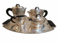 French Art Deco Silver-Plated Coffee and Tea Service by Barico