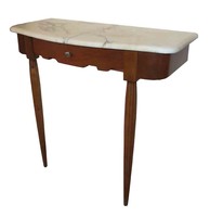 French Art Deco Wood & Marble Console
