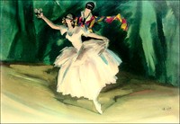 Gir Horizonta Oil On Canvas Green Background