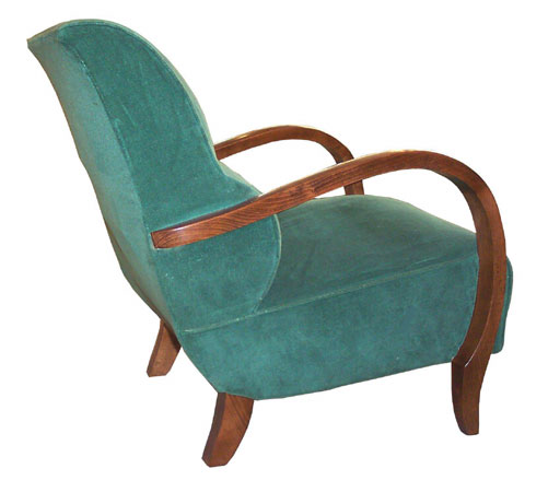 Pair Of Green Mohair Chairs