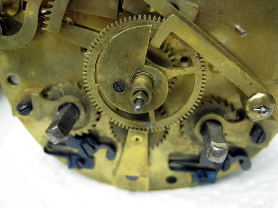 French Art Deco Silver over Bronze Clock