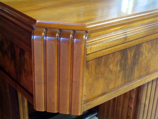 French Art Deco Figured Walnut Console