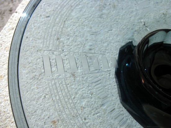 French Art Deco Teal Blue Crystal Center Bowl