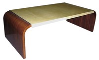 French Art Deco Rosewood and Parchment Coffee Table