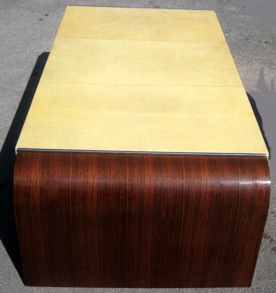 French Art Deco Rosewood and Parchment Coffee Table