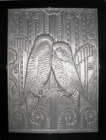 American Art Deco Aluminum Lovebirds Placque