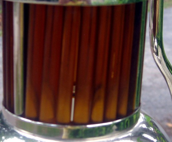 MARKEL American Art Deco Table Lamp with Amber Glass Rods